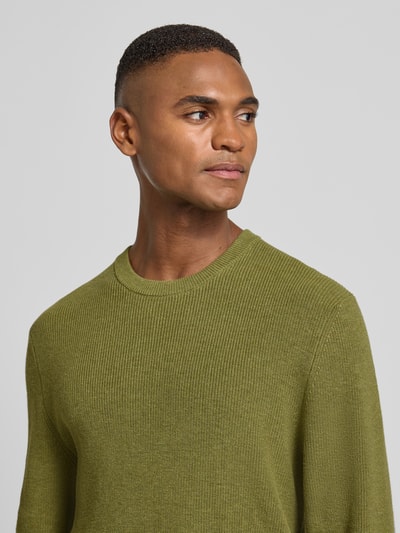 MCNEAL Strickpullover mit gerippten Abschlüssen Schilf Melange 3