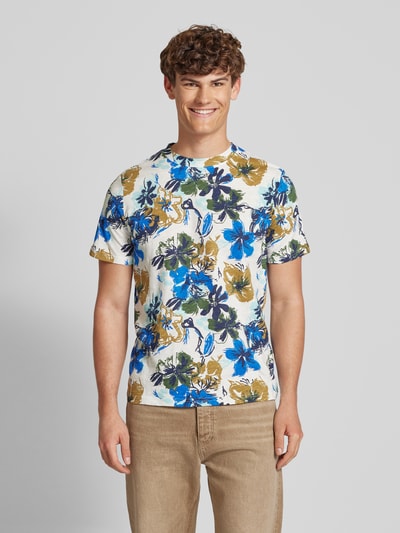 Blend T-Shirt mit geripptem Rundhalsausschnitt Modell 'JEMO' Weiss 4