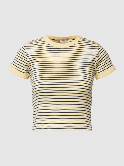 Levi's® T-shirt krótki ze wzorem w paski model ‘Fenugreek’ Żółty 2