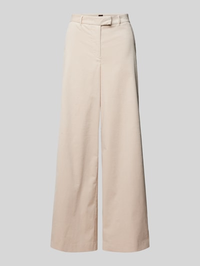 Stefanel Wide leg corduroy broek met riemlussen Offwhite - 2