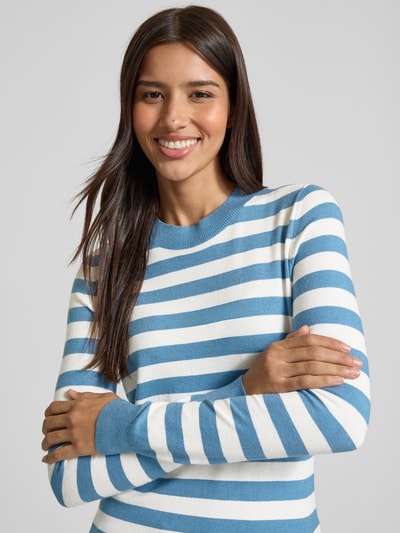 Christian Berg Woman Gebreide pullover met ronde hals Rookblauw - 3