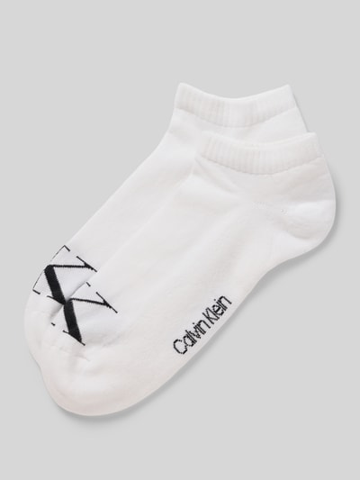 Calvin Klein Jeans Sneakersokken met logostitching in een set van 2 stuks Wit - 1