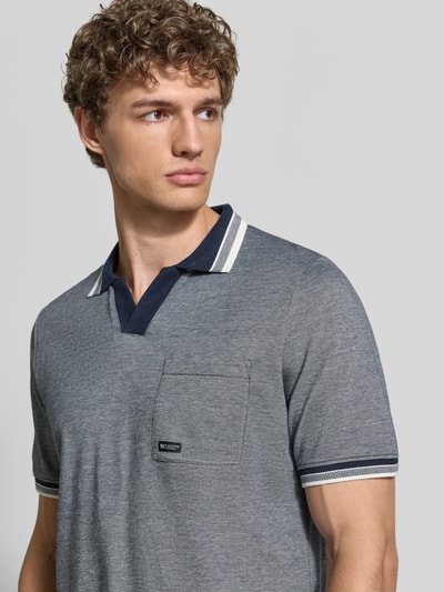 s.Oliver RED LABEL Regular Fit Poloshirt aus reiner Baumwolle Modell 'OPEN COLLAR POLO' Marine 3