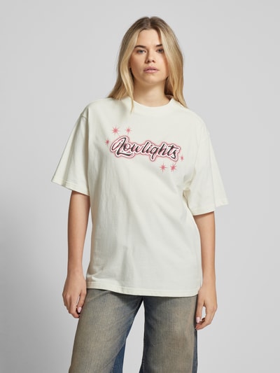 Low Lights Studios Oversized T-Shirt mit Label-Print Modell 'SPARKLE' Ecru 4