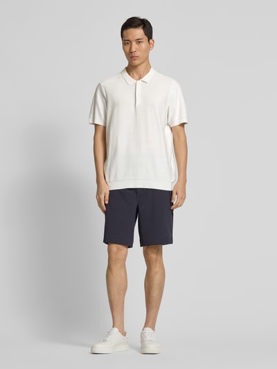 Casual Friday Relaxed Fit Poloshirt mit Strukturmuster Modell 'EDWARD' Offwhite 1