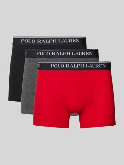 Polo Ralph Lauren Underwear Trunks mit elastischem Label-Bund im 3er-Pack Rot 1