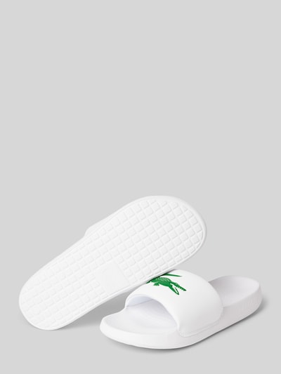 Lacoste Slides mit Label-Detail Modell 'CROCO' Weiss 4