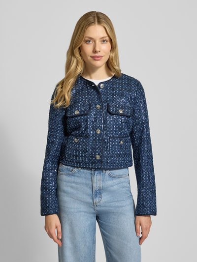 Guess Żakiet z okrągłym dekoltem model ‘ELISA’ Jeansowy niebieski 4