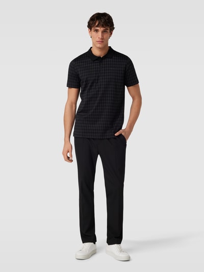 Karl Lagerfeld Regular fit poloshirt met all-over motief Zwart - 1