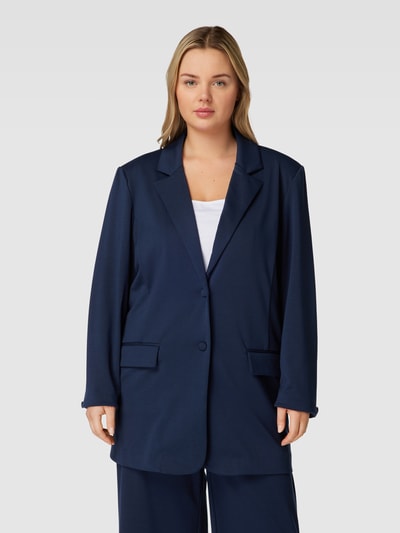 Fransa Plus PLUS SIZE blazer met klepzakken, model 'Blenda' Marineblauw - 4