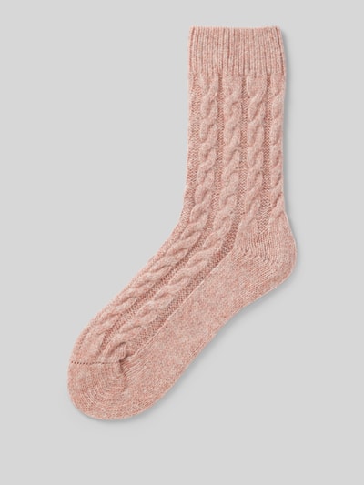 camano Socken mit Zopfmuster Rosa 1