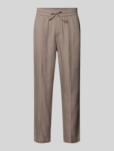 HUGO Straight Fit Schmale Hose aus Leinen-Lyocell-Mix Modell 'CINO' Hellbraun 2
