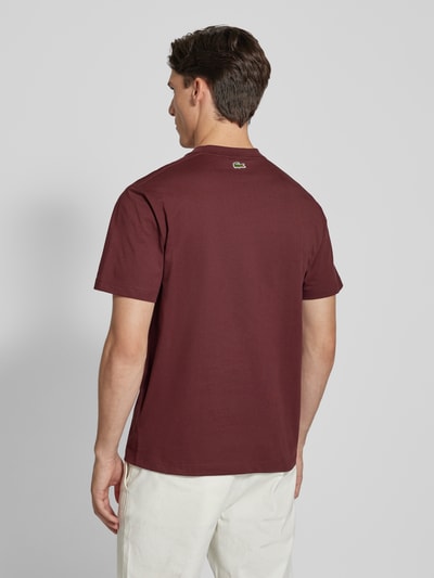 Lacoste T-shirt z nadrukiem z logo Bordowy 5