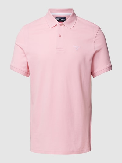 Barbour Koszulka polo o kroju slim fit z wyhaftowanym logo Mocnoróżowy 2