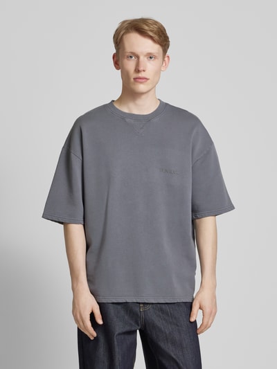 REVIEW T-Shirt mit Label-Print Dunkelgrau 4