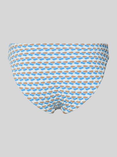 Produktfoto, Bikini-Slip im Allover-Look Modell 'MALA' von Seafolly, blauer und gelber Material-Mix mit Stretch-Anteil, körpernahe Passform