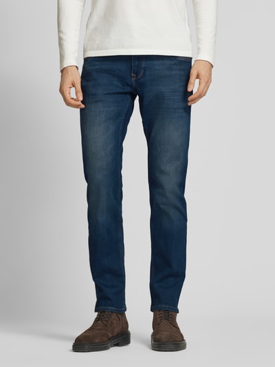 Tom Tailor Denim Straight Fit Jeans aus Baumwoll-Mix Modell 'AEDAN' Dunkelblau 4