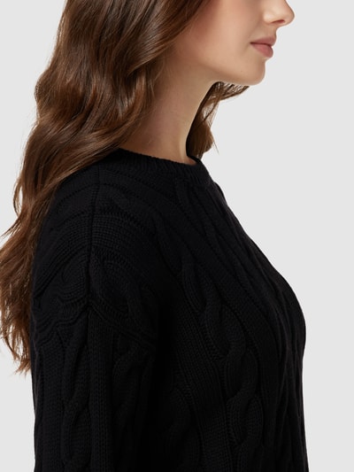 Lauren Ralph Lauren Strickpullover mit Zopfmuster Modell 'VALIZA' Black 3