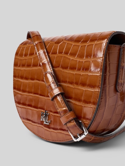 Lauren Ralph Lauren Handtasche aus Rindsleder mit Label-Applikation Cognac 3