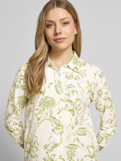 s.Oliver RED LABEL relaxed fit overhemdblouse van katoenmix Wit - 3