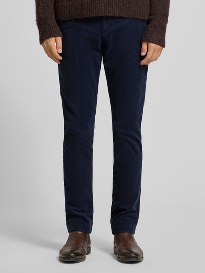 Tommy Hilfiger Spodnie sztruksowe z prostą nogawką z mieszanki bawełny model ‘DENTON’ Ciemnoniebieski 4