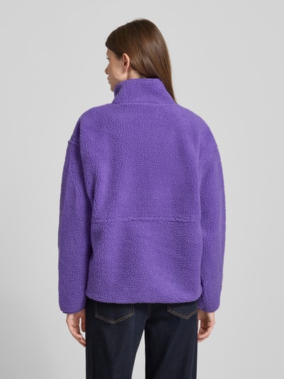 American Vintage Kurtka z polaru ze stójką i detalem z logo model ‘HOKTOWN’ Purpurowy 5