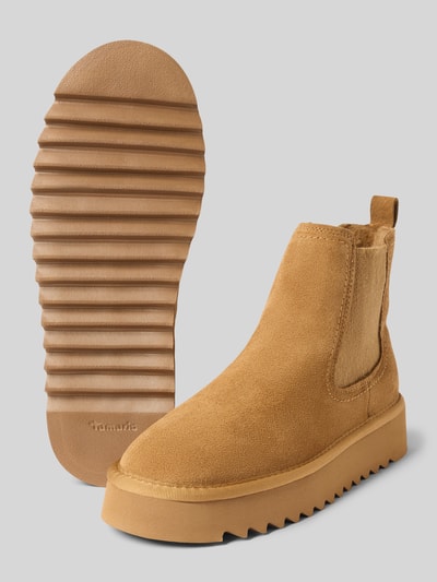 Tamaris Mocassins van leermix in Chelsea-stijl Camel - 4