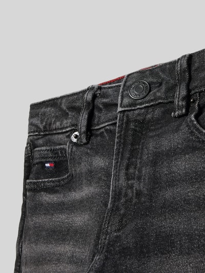 Tommy Hilfiger Kids Jeansy o kroju straight fit z mieszanki bawełny Czarny 2