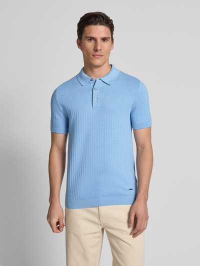 JOOP! Collection Regular fit poloshirt met structuurmotief, model 'Mauron' Bleu - 4