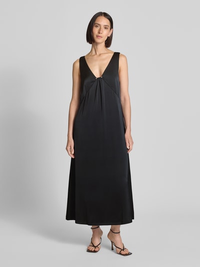 Gestuz Midi-jurk met V-hals, model 'jessie' Zwart - 4