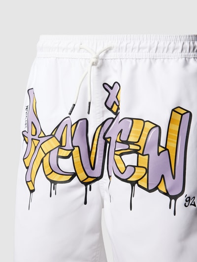 REVIEW Spodenki kapielowe z nadrukiem w stylu graffiti Biały 2