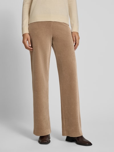 Raffaello Rossi Spodnie sztruksowe z szeroką nogawką model ‘ELAINE’ Szarobrązowy 4