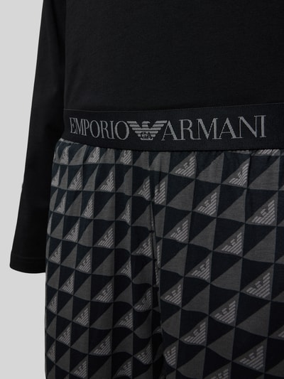 Emporio Armani Pyjama mit Logo-Stitching Black 2