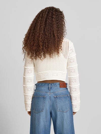 ONLY Regular Fit Strickjacke aus Baumwoll-Mix Modell 'NATALIE' Offwhite 5