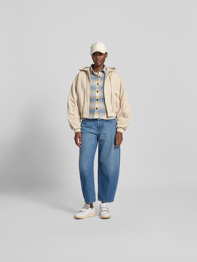 ROTATE Cropped Jacke mit Kapuze Ecru 1