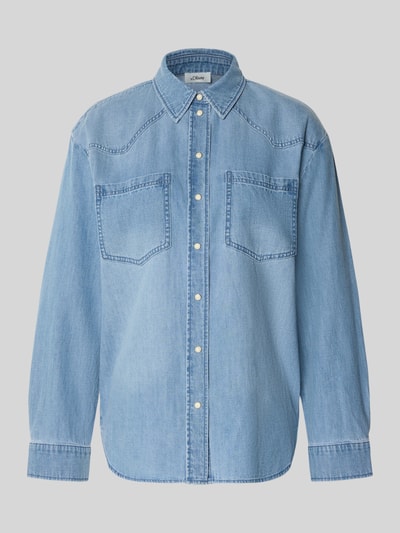 s.Oliver RED LABEL Bluzka jeansowa o kroju loose fit z czystej bawełny Jasnoniebieski 2