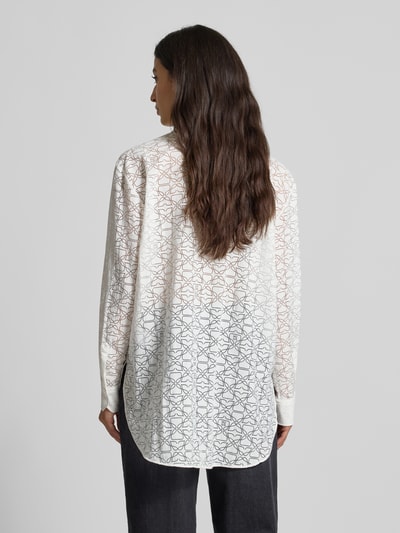 HUGO Oversized blouse van viscosemix, model 'THE OVERSIZE SHIRT' Wit - 5