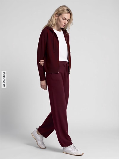 Jake*s Casual Regular Fit Weite Hose aus reinem Kaschmmir Pflaume 1