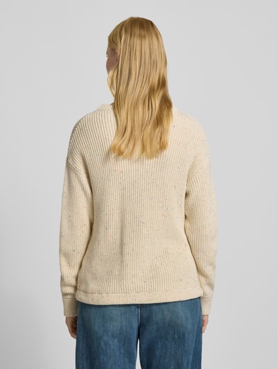 Jake*s Casual Oversized gebreide pullover met ribboorden Ecru - 5