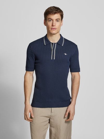 Gant Slim Fit Poloshirt mit Label-Stitching Marine 4