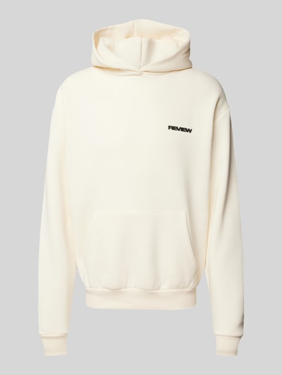 REVIEW Hoodie met labeldetail Ecru - 2