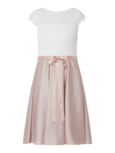 Swing Cocktailkleid aus Spitze und Satin Rose 2