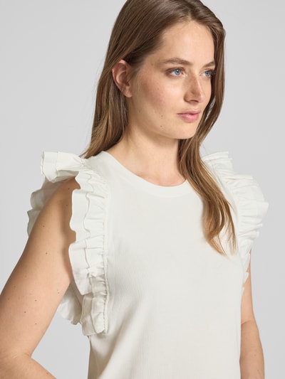 ICHI Top mit Volants Modell 'PAITYN' Offwhite 3