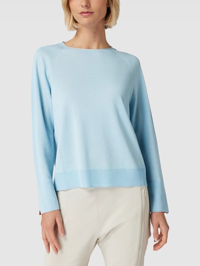 Marc Cain Gebreide pullover met geribde ronde hals Bleu - 4