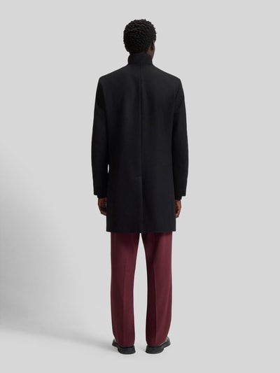 HUGO Regular fit lange wollen jas met opstaande kraag, model 'MINTRAX2541' Zwart - 5