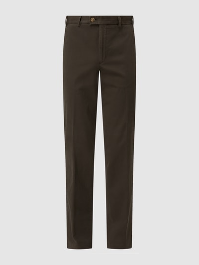 Hiltl Regular fit chino met stretch, model 'Parma' Rietgroen - 2