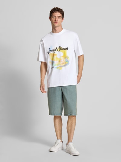 Pegador Oversized T-shirt met labelprint Wit - 1