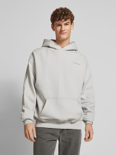 Pegador Oversized Hoodie mit Label-Print Hellgrau 4