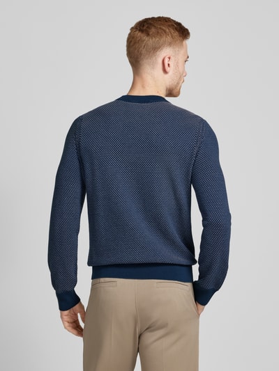 BOSS Orange Gebreide pullover met structuurmotief, model 'Kaponski' Bleu - 5