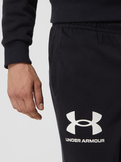 Under Armour Spodnie dresowe z nadrukiem z logo Czarny 3